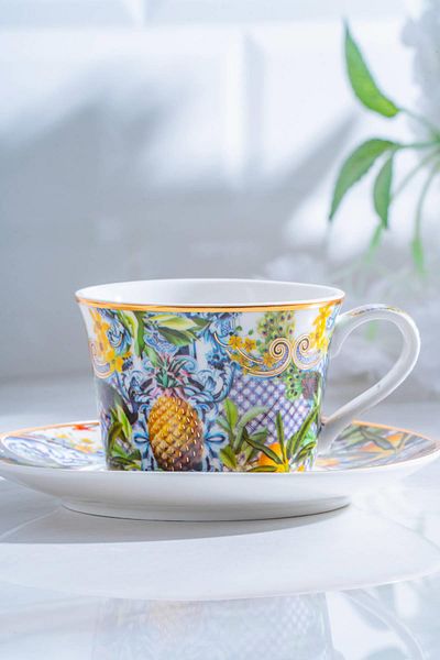 ACAR Capri Porcelain Coffee Cup Set for 6 People - 200 ml