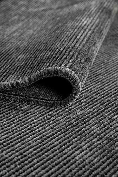 KilimistA TROY Yıkanabilir Kaydırmaz, Pamuk Dokuma, Premium Kalite Salon&mutfak&yemek Odası Kilimi Antrasit