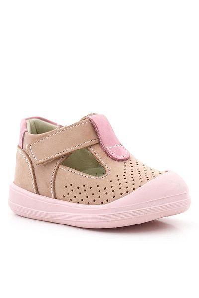 Rakerplus Shaun Genuine Leather Powder Pink Velcro Anatomical Baby Sandals