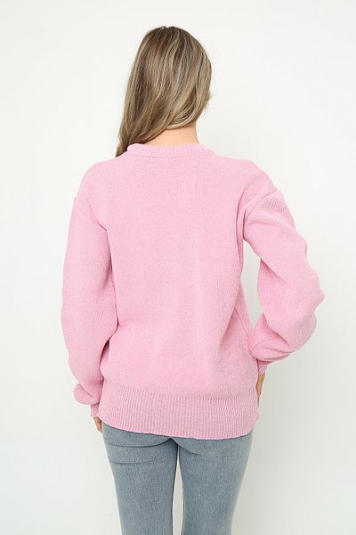 Mythologie Ροζ Basic Knitwear Πουλόβερ - Oversize μακρυμάνικο Crew λαιμόκοψη
