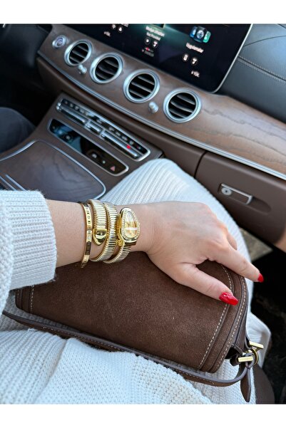 ACCESSORYHUB Yılan saat gold dolamalı