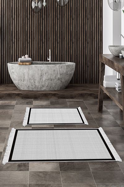 Alanur Home Σετ καθίσματος τουαλέτας Djt με αντιολισθητική σόλα Star Leather E5007