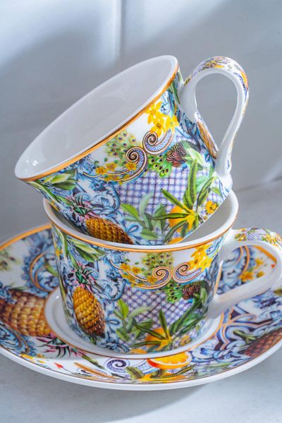 ACAR Capri Porcelain Coffee Cup Set for 6 People - 200 ml