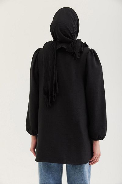CALİENTE Baby Collar Shirt Tunic Black