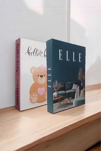 BayCazip Decorative Book Look Box Set of 2 Decorative Book Looking Box
