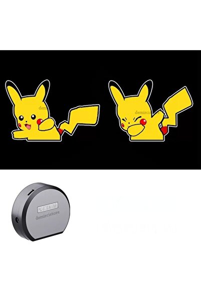 DemirciStore 2 Adet Pikachu Araba Motor Kapı Altı Logo Led Işık