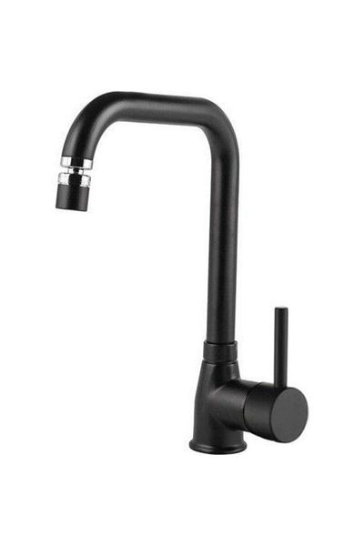 Sardıcı Black Kitchen Sink Faucet 360 Degree Movable with Aerator Double Water Inlet Water Repellent Surface