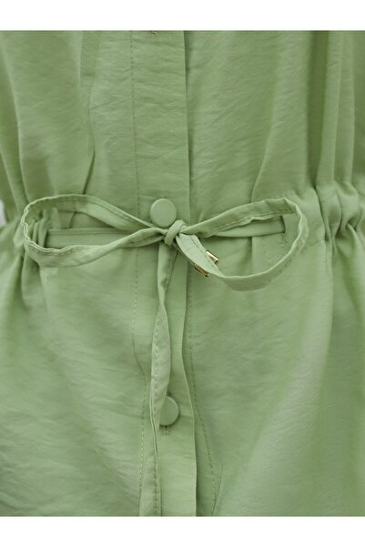 Modamorfo F. Green Tunnel Laced Buttoned Shirt