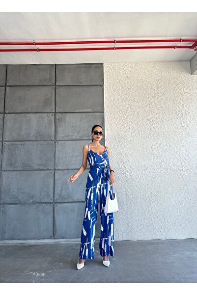 FioriModa Комбінезон на бретелях з візерунком і V-подібним вирізом