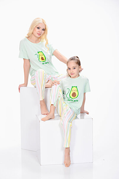 M MOONCOVER Girl's Pajama Set 100% Cotton Combed Cotton Summer Mother Daughter Combination