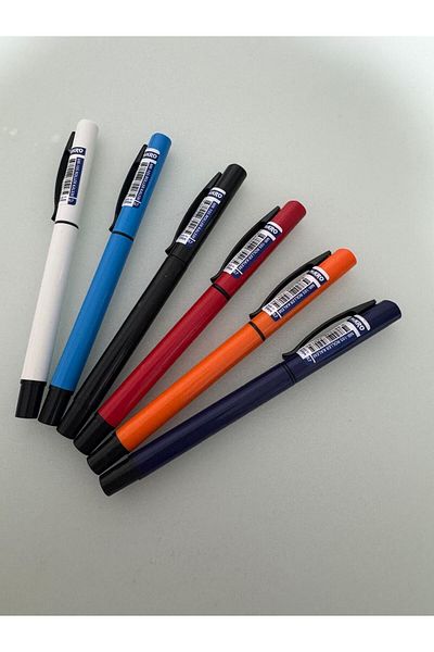 Mikro Rollerball Pen Blue Ink 0.7, Mixed Body & Color (6 Pieces)