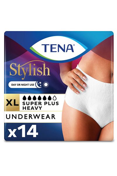 TENA Super Plus Incontinence Underwear for Women, Heavy Absorbency, X-Large, 1 Pack-14 count