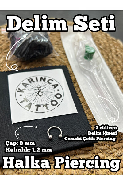 Karınca Piercing Halka Kulak Tragus Smiley Dudak Forward Helix Snake Bites Septum Piercing Delim Seti Iğne Set