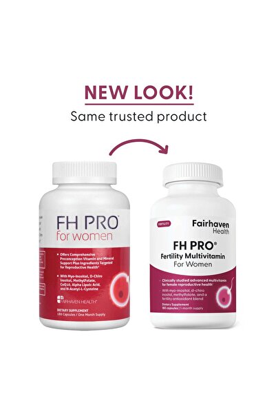 Fairhaven Health FH Pro for Women | Fertility Supplements | Supports Ovulation, Hormonal Balance | 180 Capsules
