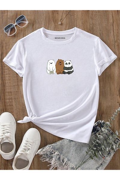 BENROMA 1 tricou este un cadou pentru achiziții de 6 și mai sus în coș - Tricou pentru copii cu imprimeu de urs 3 piese