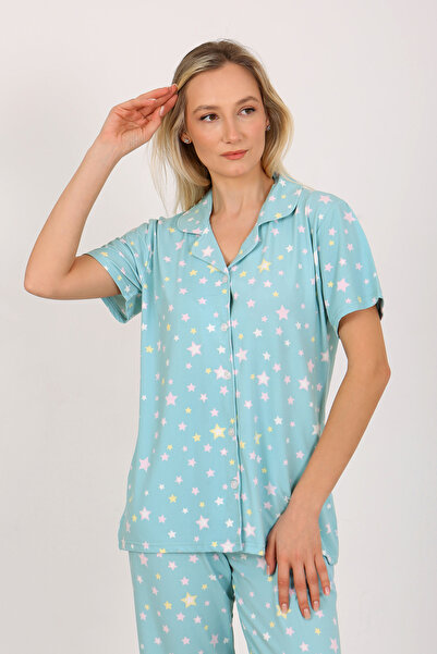 nisaNCa Kısa Kollu Milan Gömlek Pijama Takımı- Genç Anne Serisi
