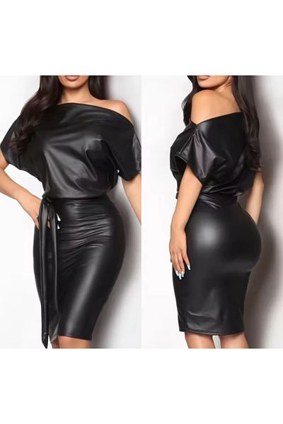 ARDSU Rochie de damă din piele artificială