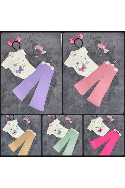 meymers Girl's Butterfly Printed Stylish Suit