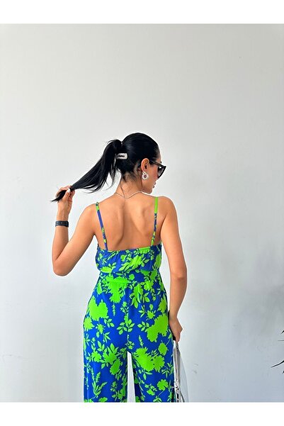 FioriModa Комбінезон на бретелях з візерунком і V-подібним вирізом