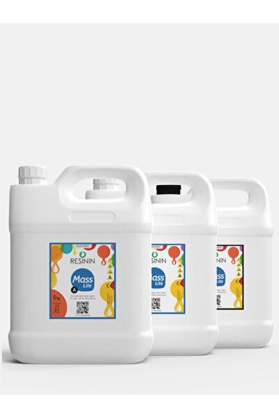 Resinin Mass Lite15 Kg A+b Orta Hacim Için Ultra Şeffaf Epoksi Reçine