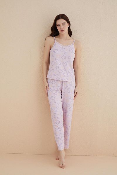 Pemilo Pink Women's Ip Strap Pajama Set 80115-51