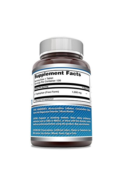 Amazing Nutrition Amazing Formulas L-Tryptophan 1000mg | Non-GMO, Gluten Free, USA Made (120 Tablets)