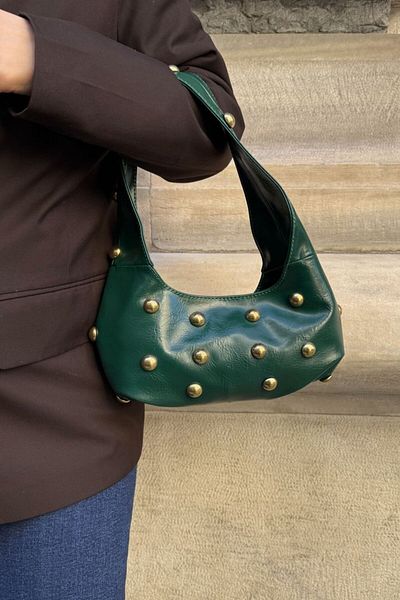 LEONAS Stylish Shoulder Bag with Fancy Buckle Detail Oslo Green