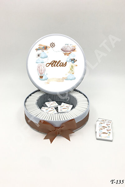 KAKAO AĞACI 100 Adet Uçaklı Balonlu Erkek Bebek Çikolatası