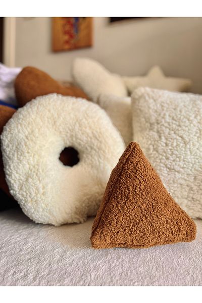 Cherry Bloom Cotton Плюшена възглавница с поничка и пирамидалка, комплект от 2 бохемски комплекта