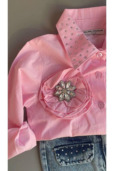 SILA Girl's Holiday Combination Bag Skirt Shirt-Brooch