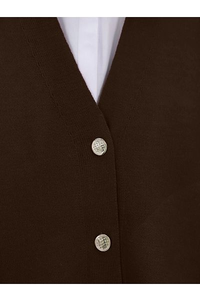 Modamorfo V-Neck Buttoned Oversize Knitwear Cardigan - Brown