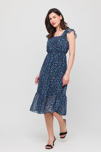 Ceylen Rochie midi din șifon cu imprimeu floral crocant