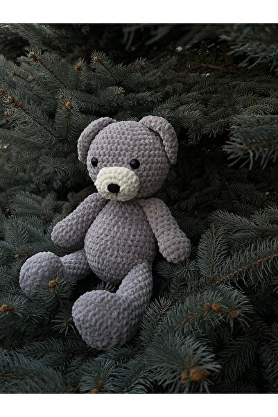 Blue Home Lıght Amigurumi Organik Oyuncak AYICIK Yumuşak Yapıda Bebekler İçin Oyun ve Uyku Arkadaşı