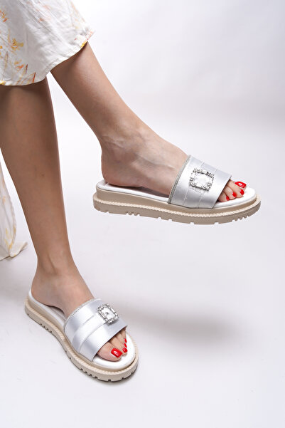 Riccon Elinlynna Women's Slippers 0012602 Gray Satin