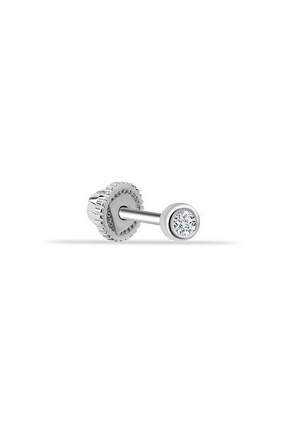 Dianora Piercing 14 Carat Gold Small Solitaire Minimal Back Screw Piercing