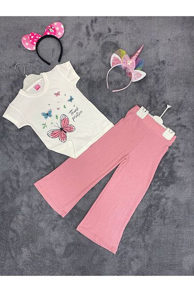 meymers Girl's Butterfly Printed Stylish Suit
