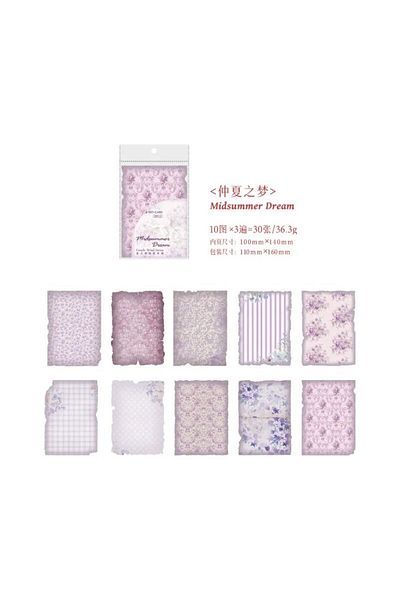Choice C 30pcs/pack Material Paper Gentle Wind Series Retro Dyeing Journal DIY Material Decoration Bottom .