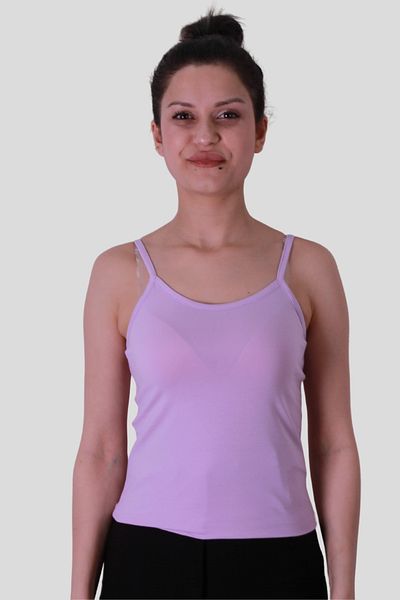 trender Tricou fără mâneci pentru damă liliac cu bretele 584-04