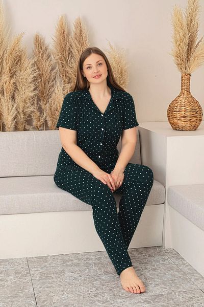 nisaNCa Plus Size Short-Sleeved Milan Shirt Pajamas Set-Young Mother Series