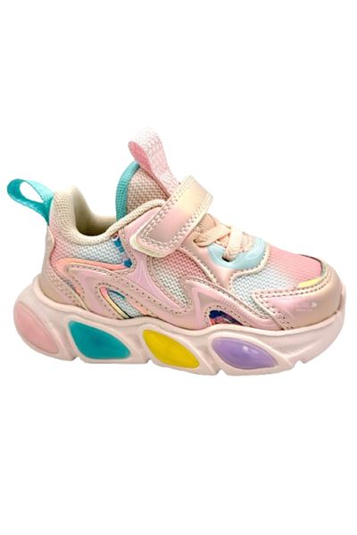 pepino 1824 Lighted Phlon Light Sole Velcro Children's Sports Shoes Powder