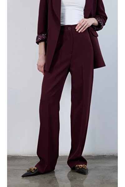 By Hanife Beyazateş KADIN DOUBLE ATLAS KUMAŞ PALAZZO PAÇA PANTOLON