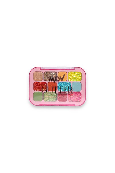 MOV 12 Pieces Glitter Eyeshadow Palette - No:01