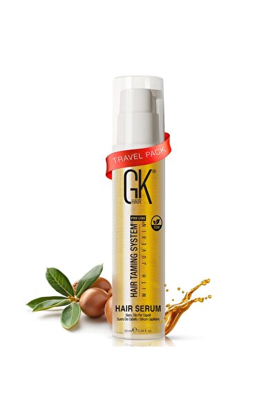 GK HAIR مصل جلوبال كيراتين بزيت الأرجان المضاد للتجعد (0.34 أونصة سائلة) - لتنعيم الشعر وحمايته من الحرارة