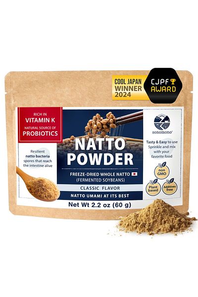 sonomono Japanese Natto Fermented Soybean Powder for Gut Health, Mild Flavor – Made in Japan, 50g