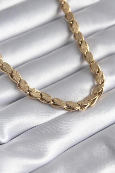 OCEANDESING Çelik Gold Renk 45 Cm Burgu Model Kadın Kolye