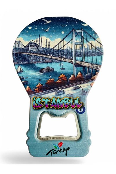 GALATA GIFT Decorative Soda Soda Open Istanbul Themed - Balloon Shaped Magnet Clearly