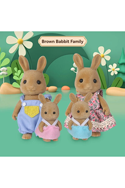 Choice Brown rabbit family Forest Animal Family 1_12 Dollhouse Accessories Mini_yythk