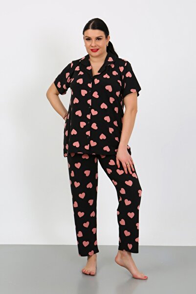 nisaNCa Plus Size Short-Sleeved Milan Shirt Pajamas Set-Young Mother Series