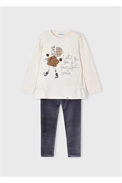 MAYORAL Girl's Velvet Leggings Sweatshirt Set 4785