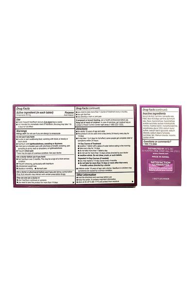 Rite Aid Omeprazole 20 mg Delayed Release Tablets, 3 Bottles (42 Count), Heartburn Relief